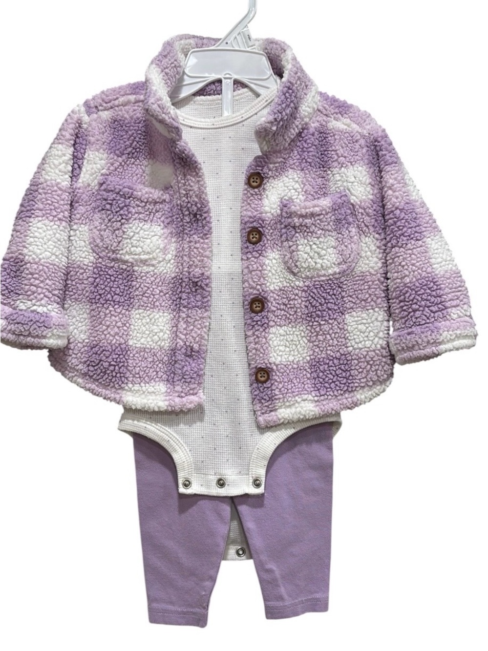 Carter's Toddler 3pc Plaid Sweatshirt, Long Sleeve Bodysuit and Leggings